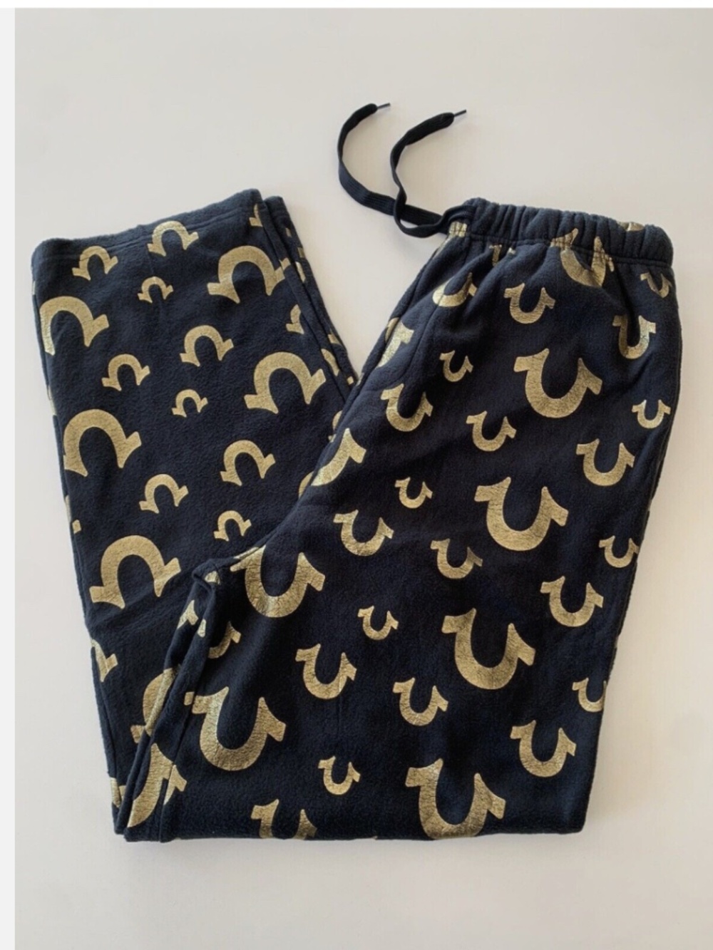 True Religion Black and Gold Embossed Loungewear Pants Size SMALL NWT